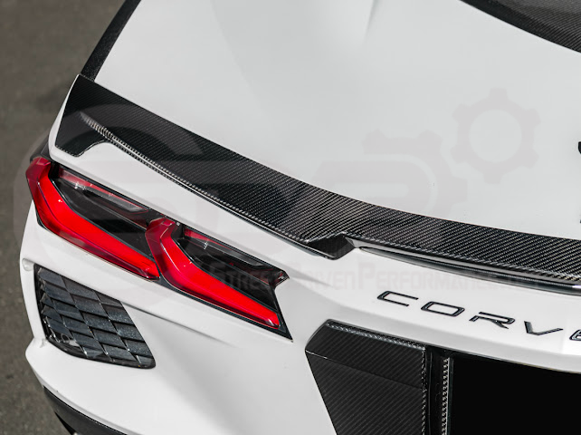 2020-Up Chevrolet Corvette C8 Stingray & Z51 | Carbon Fiber Rear Spoiler Wing Delete Hole Panel Cover